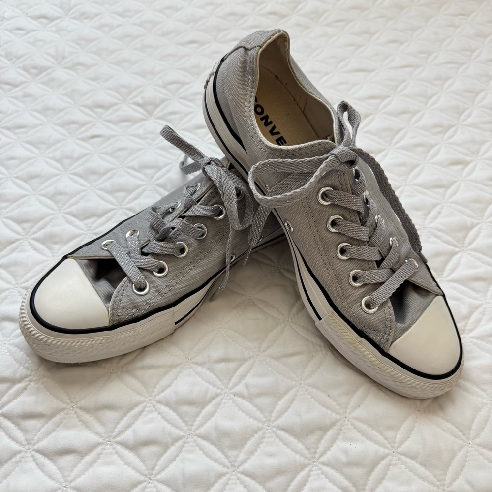 Converse Chuck Taylor All Star Double Tongue Low Top Sneaker Gray White Size 8 - Picture 3 of 15